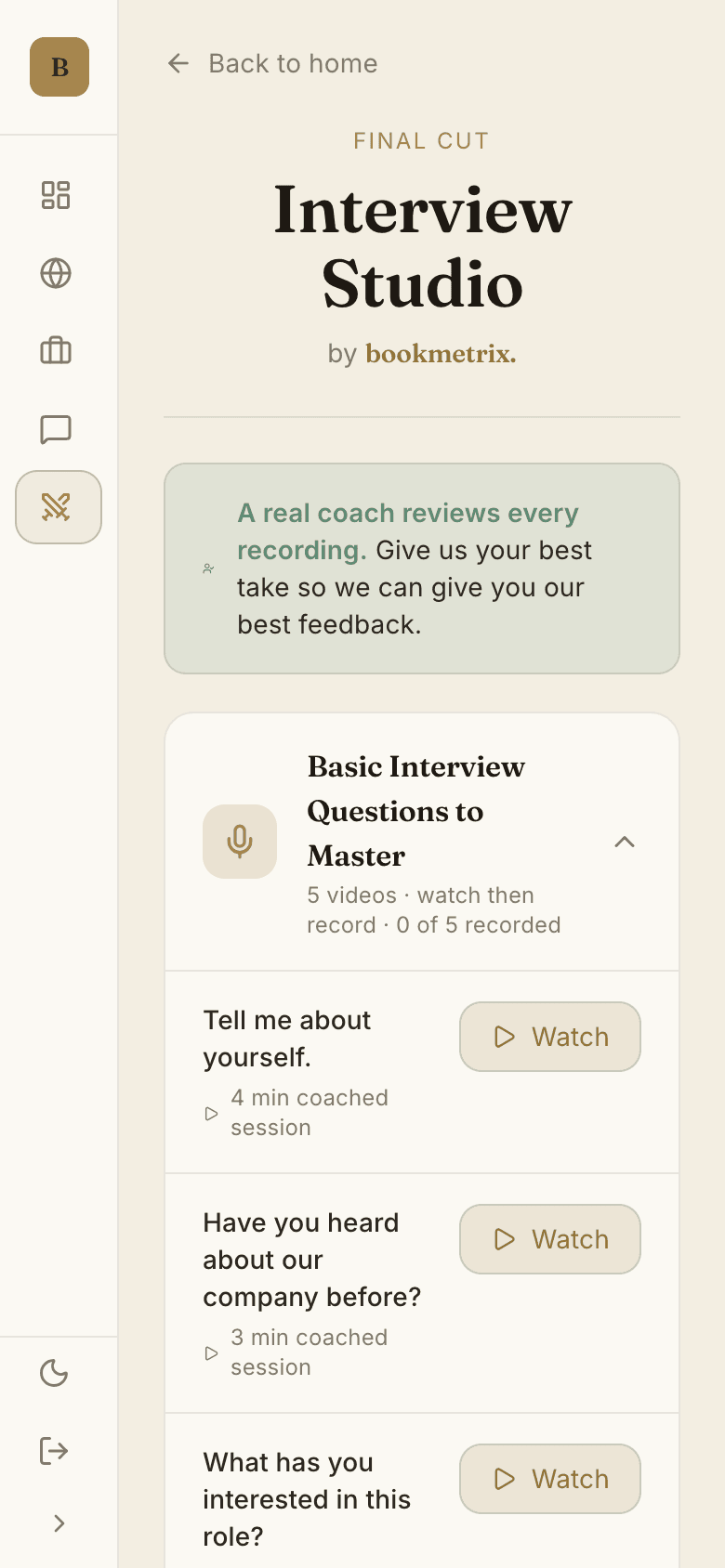 Naysent Interview Studio on mobile